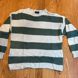 Striped Green and Cream Sweater